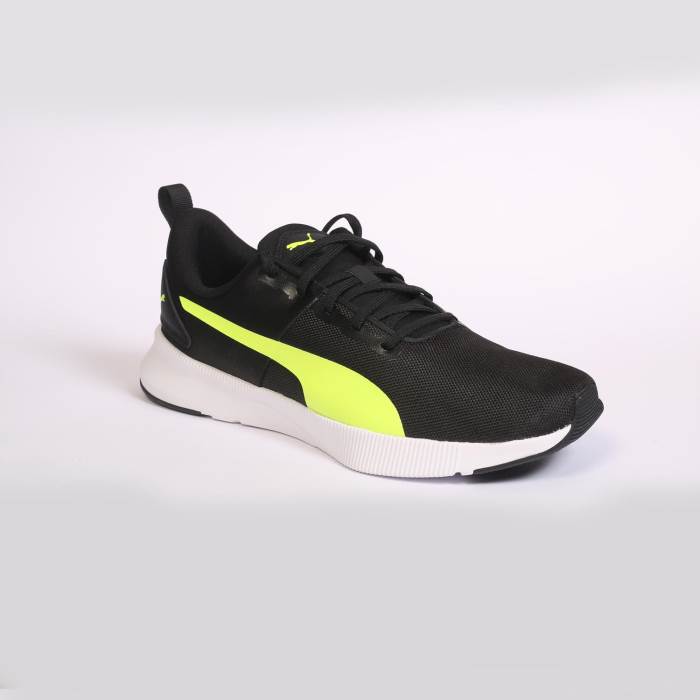 Puma Flyer Runner Mesh Black-Lime Squeeze Walking Shoe