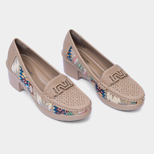 Women Fabric Fashion Loafers With Buckle