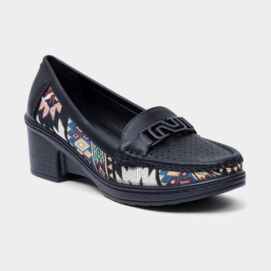 Women Fabric Fashion Loafers With Buckle