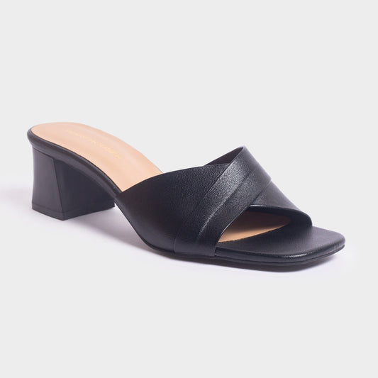 Italian Block Heel Slides