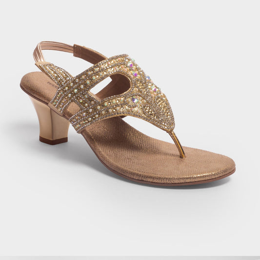 Womens Golden Sling Back Sandals