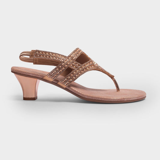 Womens Golden Sling Back Sandals