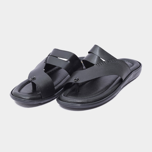 Men's Black Cross Strap Sandals112SI