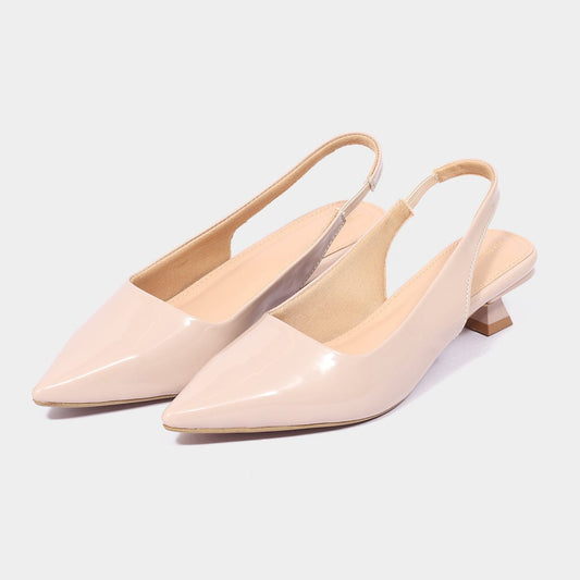 Cream Pointed Toe Belly for Women
