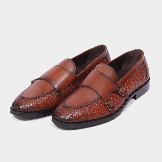 Giovano Moreti Dark Tan Double Monk Strap Loafer for Men