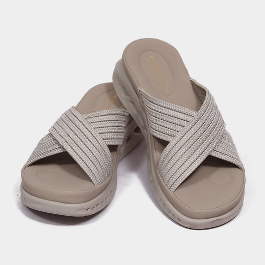 Cross-Strap Slides for Women with Comfort Sole