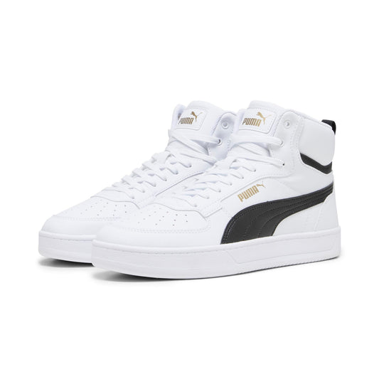 Puma Unisex-Adult Caven 2.0 Mid White-Black-Gold Sneaker