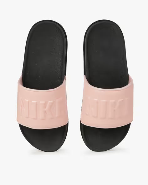 Nike Offcourt Black/Coral Sliders for Women