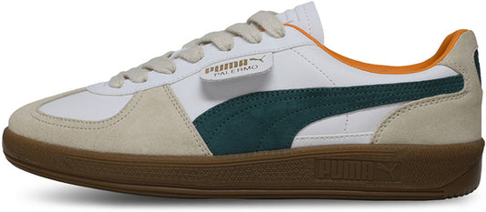 Puma Palermo Sneakers – White, Emerald & Gum Sole | Men's Retro Suede Low-Top Shoes