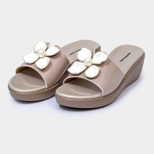 Flower Buckle Wedge Sandal for Women