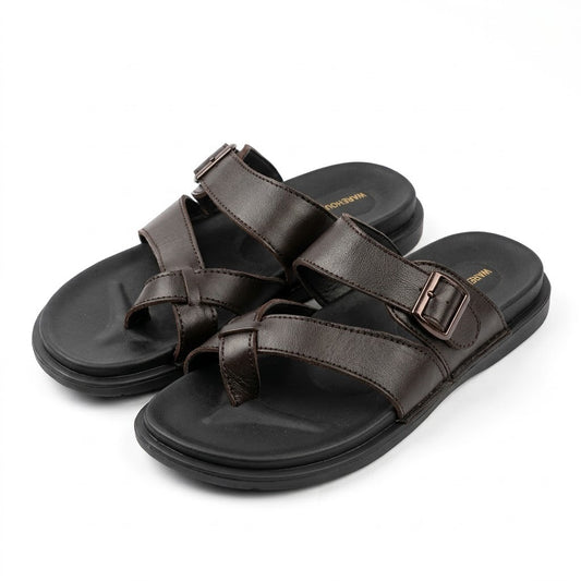 Cross-Strap Buckle Chappal for Men