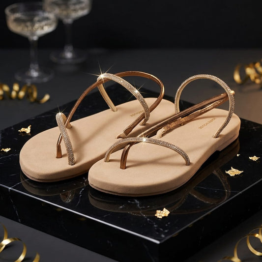 Shiny strap Flats for Women