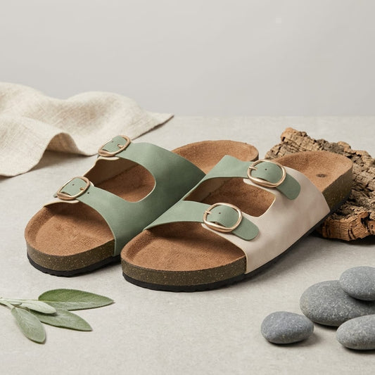 Twin Buckle Flat Slider for Women