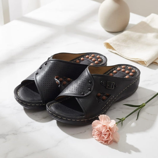 Cross Strap Acupressure Wedge Sandals for Women