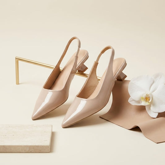 Cream Pointed Toe Belly for Women