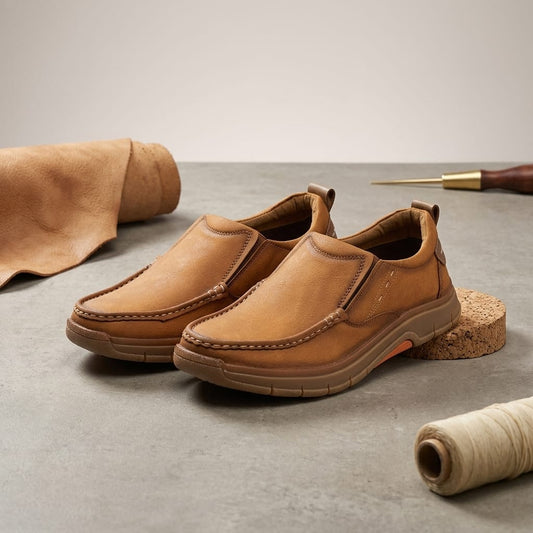 Suede Slip On Semi-formal Shoe for Men with Sport Sole