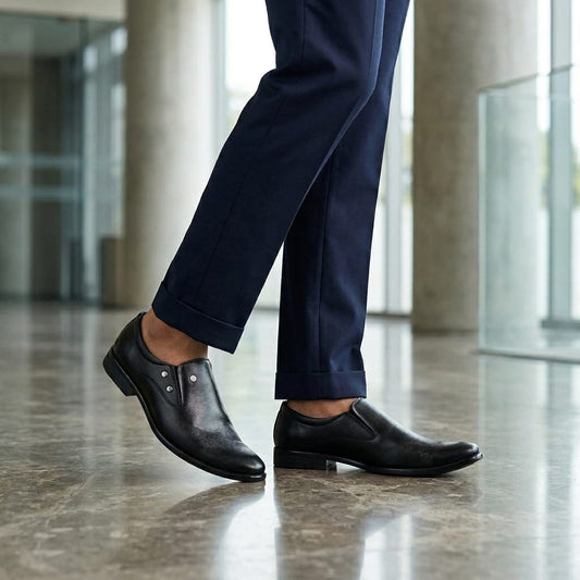 Wide Feet Black Formal Shoe for Men