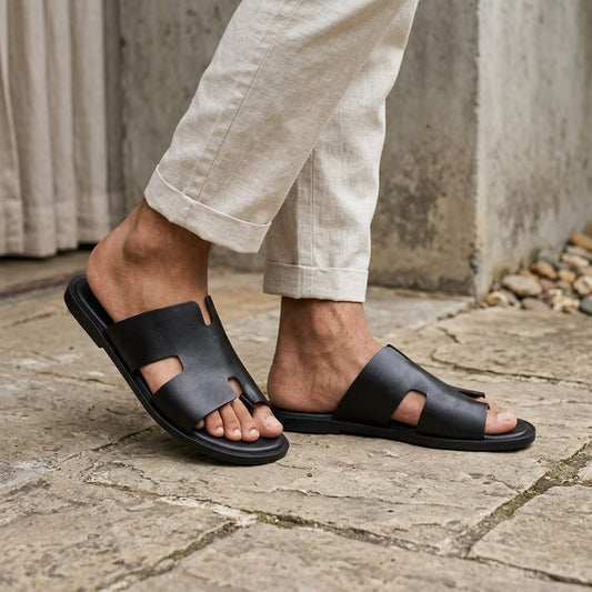 Zillionaire H Shaped Leather Chappal for Men