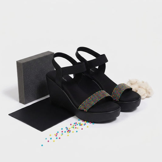 Suede Adjustable Strap Wedges for Women