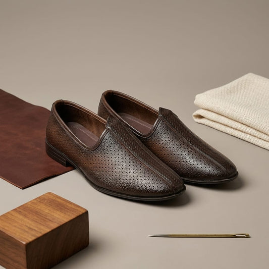Tan Leather Mojari for Men