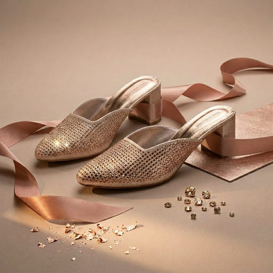 Gold Embellished Heels for Women