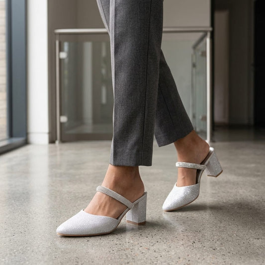 Partywear Mule for Women – Side View | Warehouse Footwear