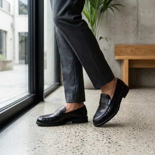 Giovano Moreti Croco Leather Loafer for Men