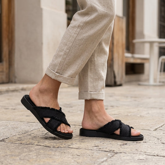 Canvas Wedges for Women – Side View | Warehouse Footwear