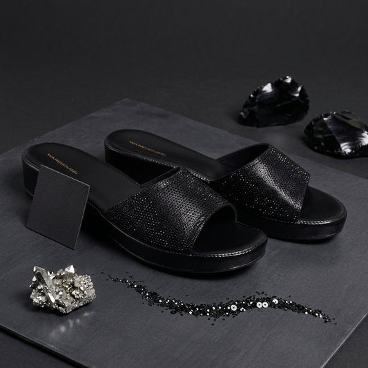 Glitter Wedge Sandal for Women – Front View | Warehouse Footwear