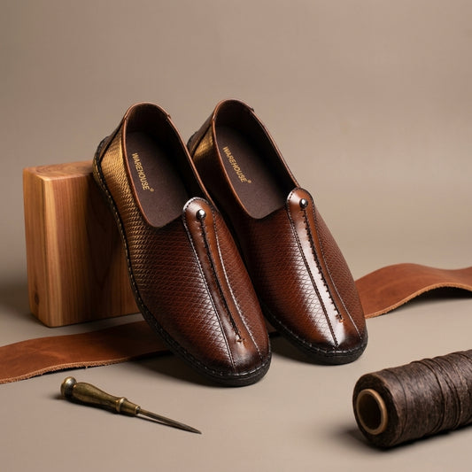 Nawabi Mojari for Men – Side View | Warehouse Footwear