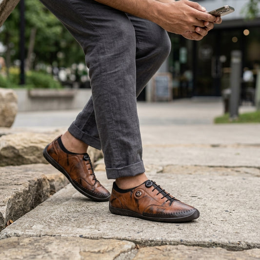 Zillionaire Push Button Textured Shoe for Men