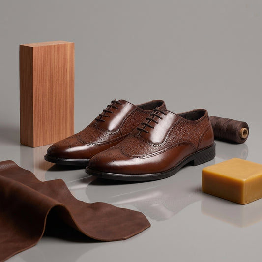 Faux Leather Lace Up Shoe for Men – Front View | Warehouse Footwear