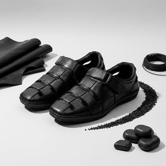 Zillionaire Polished Leather Sandal for Men