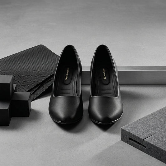 Satin Finish Block Heel Office Loafer for Women