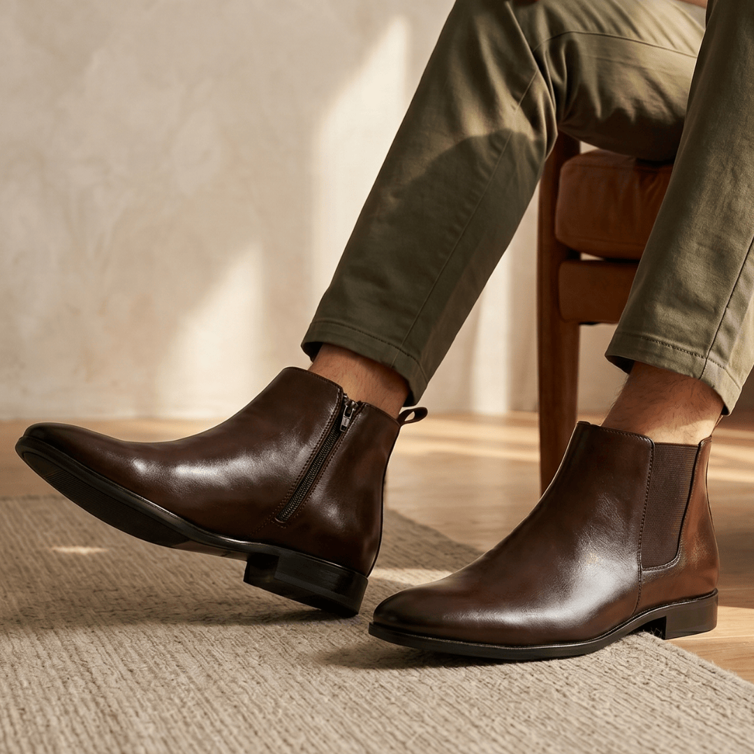 Round Toe Chelsea Boots for Men – Side View | Warehouse Footwear