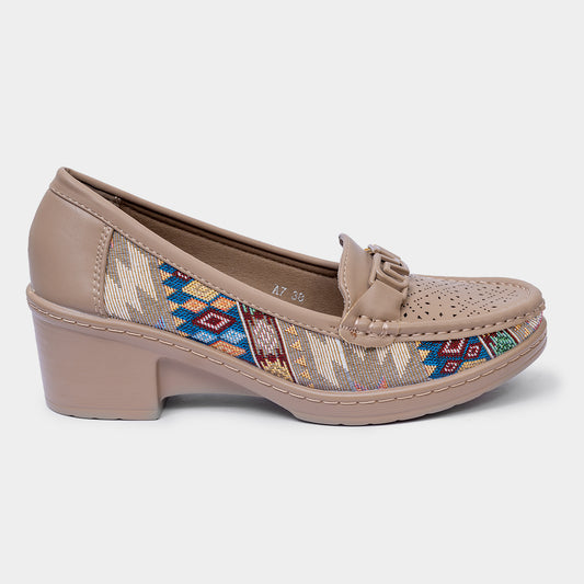 Women Fabric Fashion Loafers With Buckle