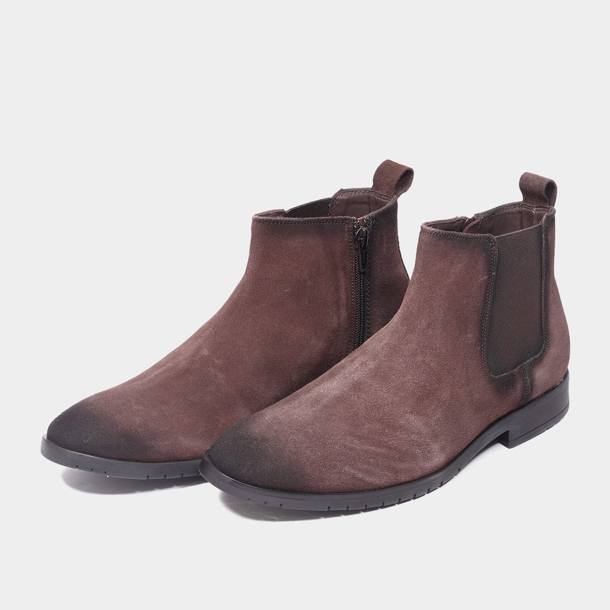 Side Zip Suede Chelsea Boots for Men – Angle View | Warehouse Footwear