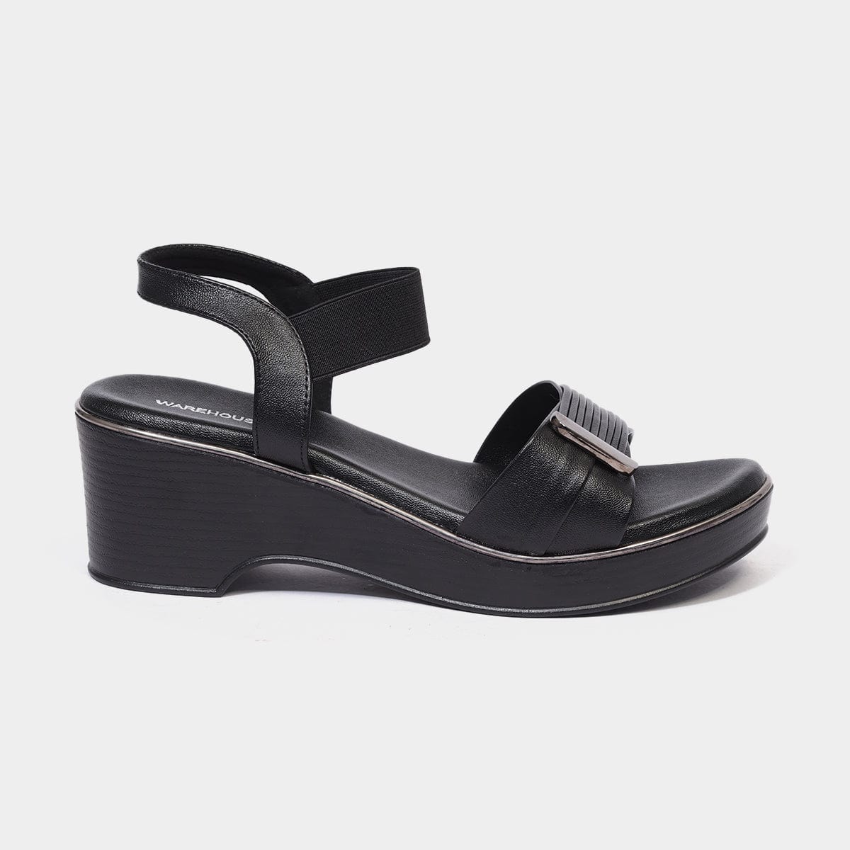 Mid Heel Sandal for Women with Elastic Belt