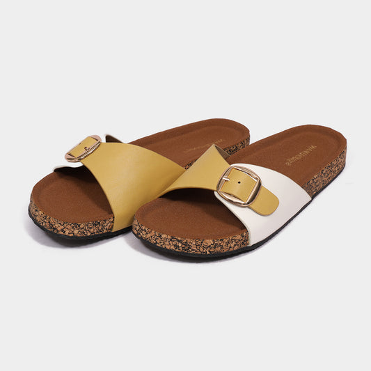 Buckle Slide Sandals for Women | Cork Footbed – Warehouse