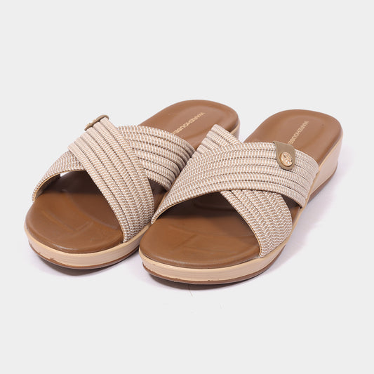Rope Texture Cross Strap Woven Wedge Slides for Women