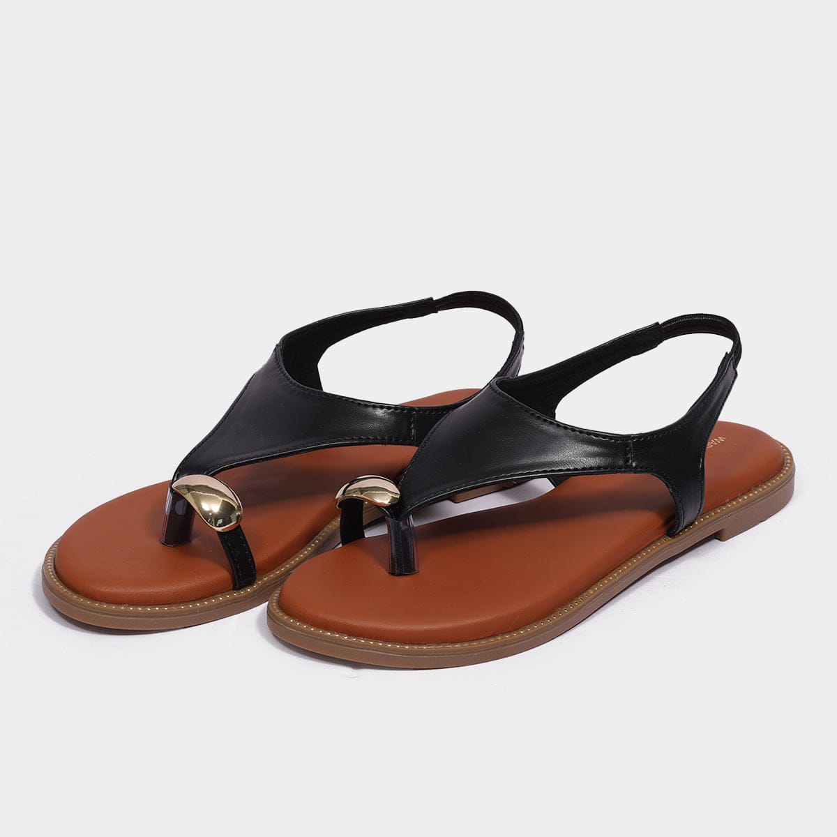Golden Buckle Strap Sandal for Women