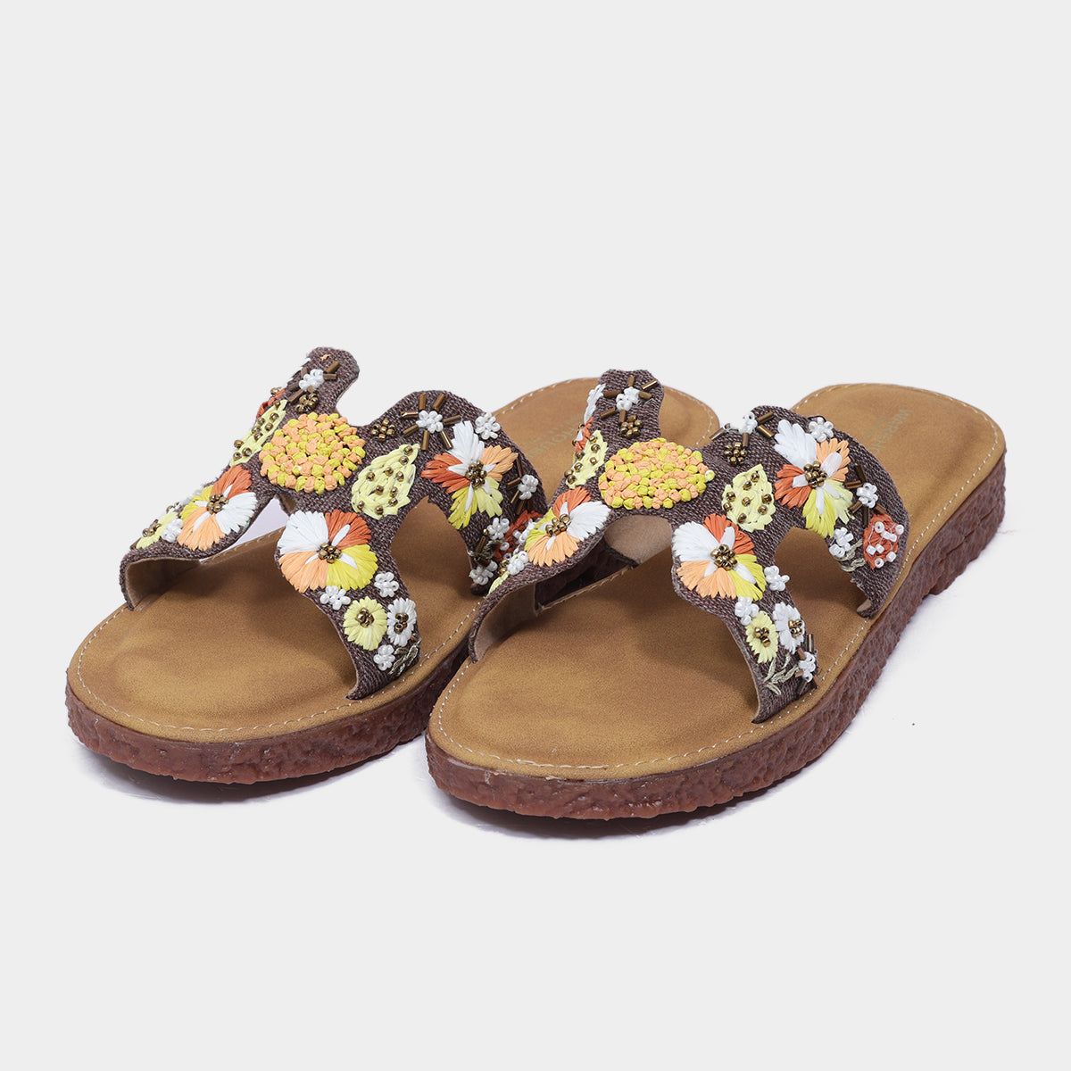 Floral Kadhai Sliders for Women