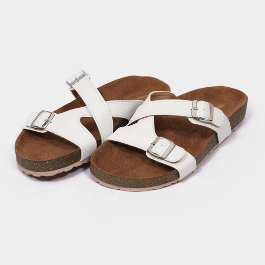 Double Buckle Cork Sole Slider for Women
