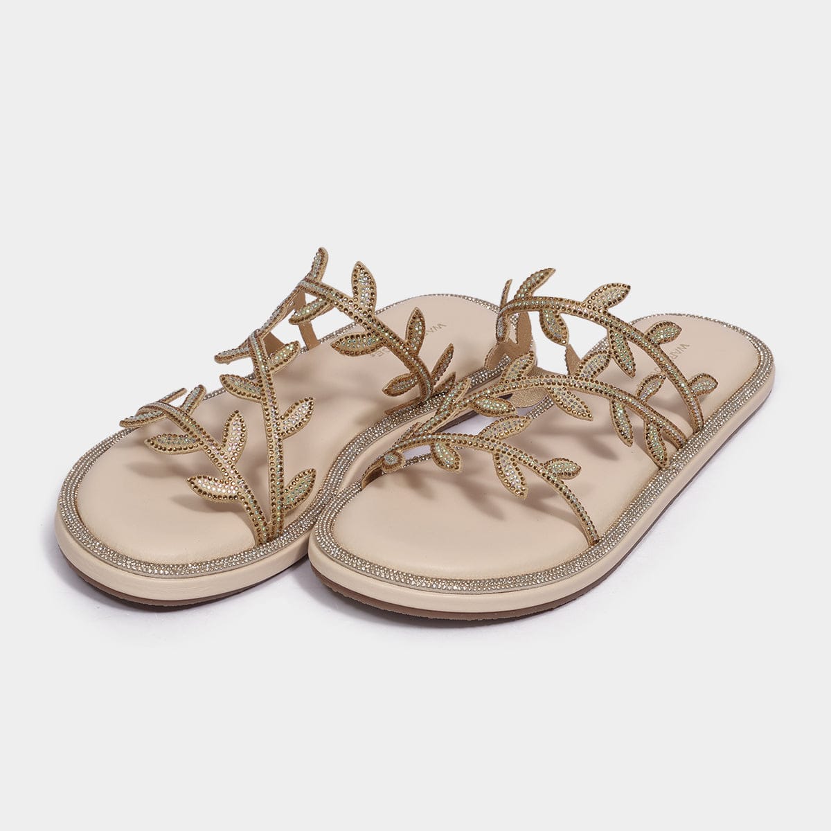Leaf-Embellished Flats for Women