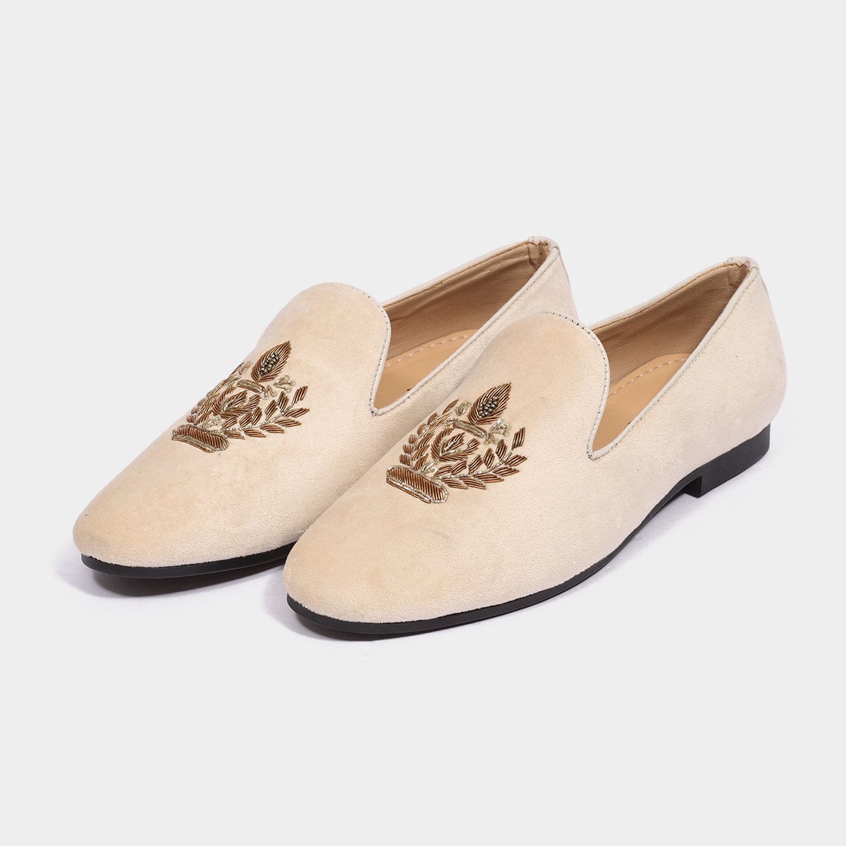 Cream Traditional Wedding Mojari for Men