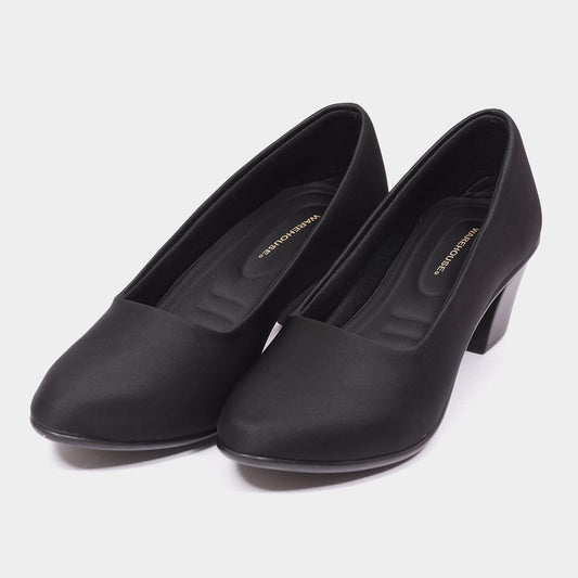 Satin Finish Block Heel Office Loafer for Women