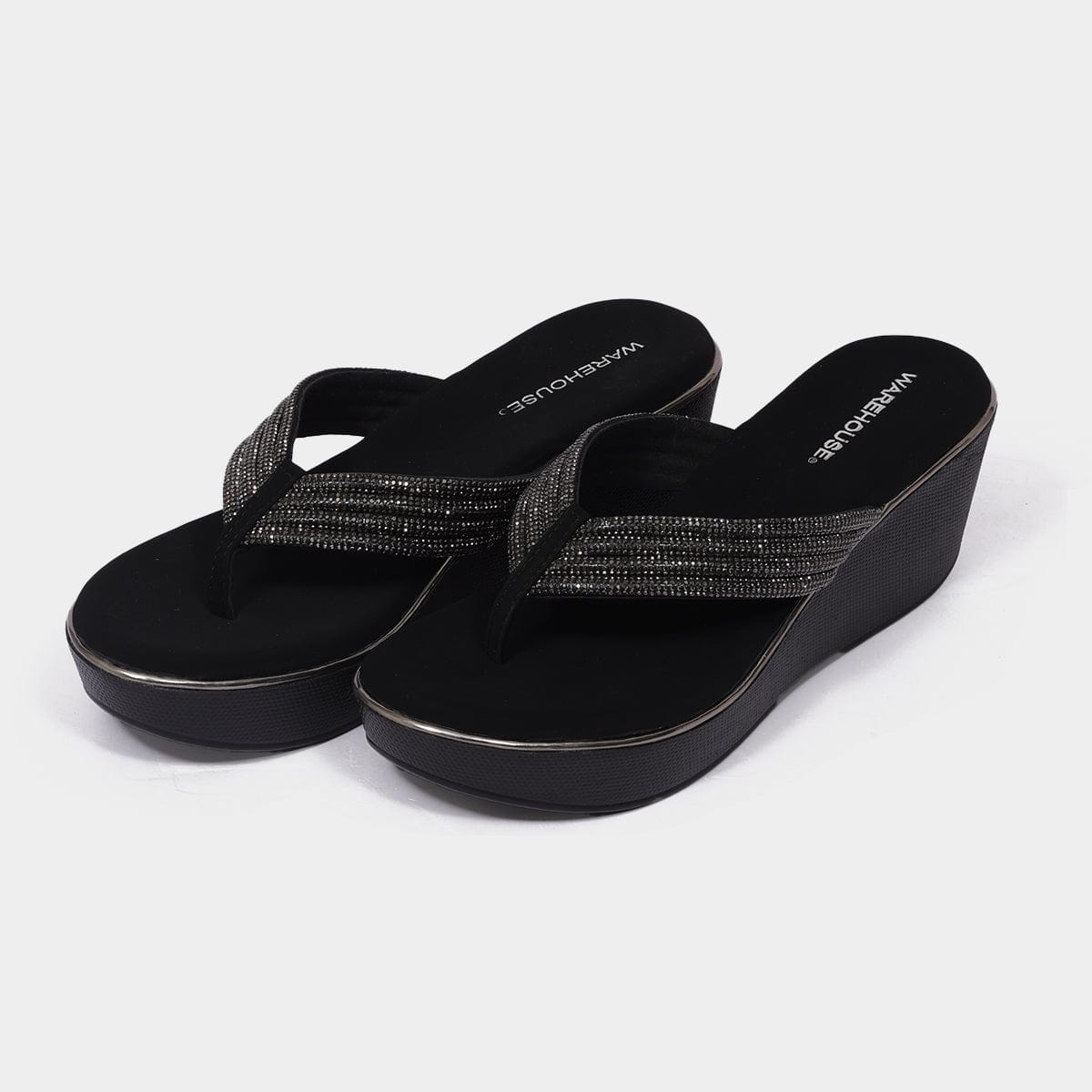 Silver V-strap Wedges for Women