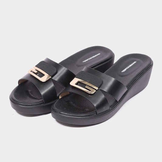 Golden Buckle Strap Flat Sandal for Women