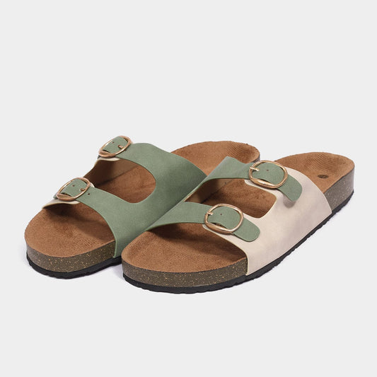 Twin Buckle Flat Slider for Women