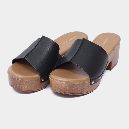 Chunky Platform Heel Sliders for Women